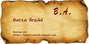 Batta Árpád névjegykártya