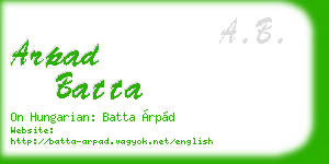 arpad batta business card